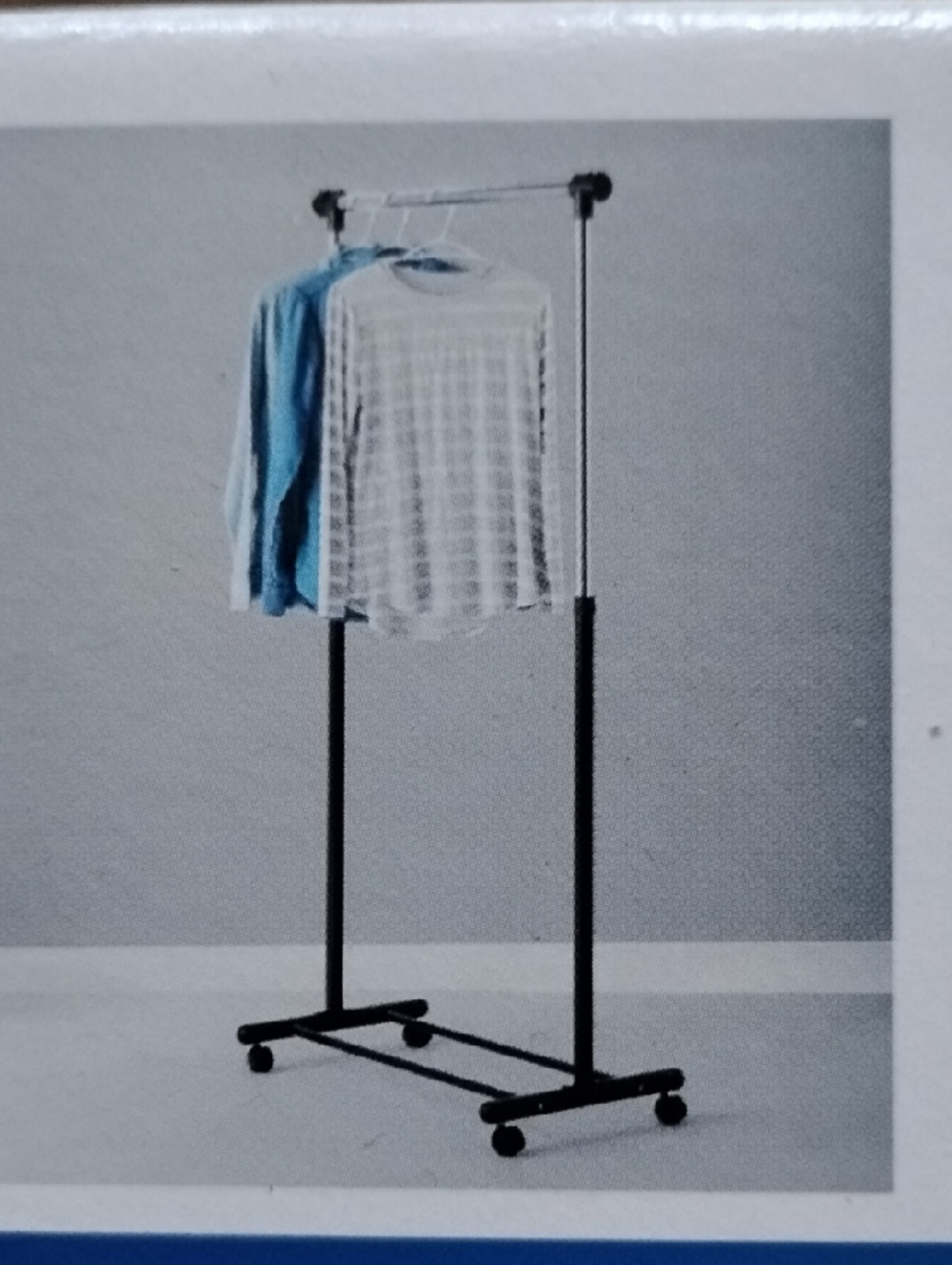 Simply Essential Clothes Rack Single Bar W Wheels Adjustable Never Opened Box